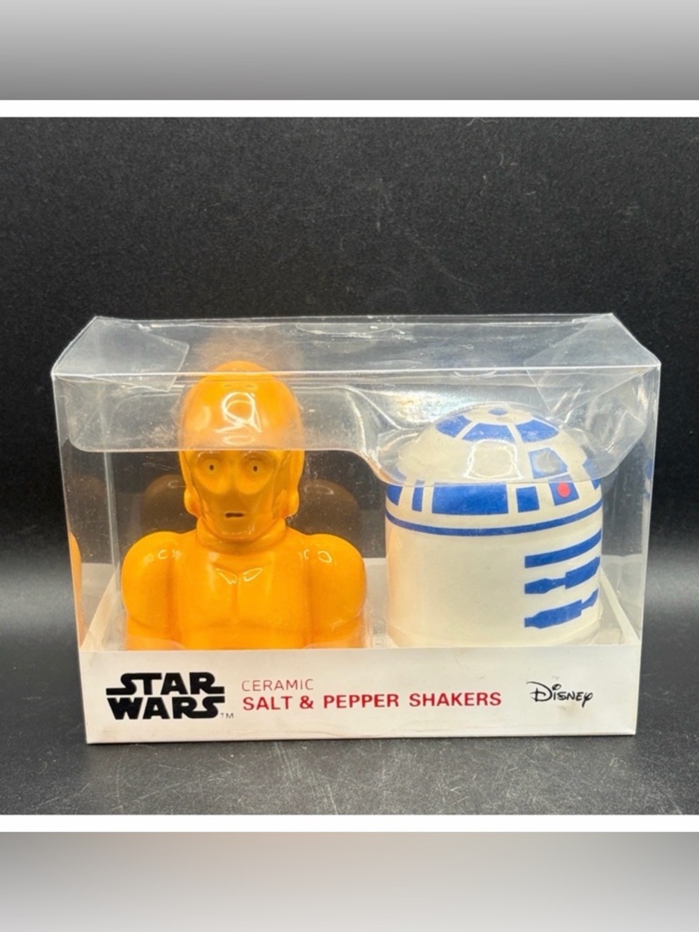 Star Wars Disney R2D2 C3P0 Ceramic Salt & Pepper Shakers Kitchen, Original Box